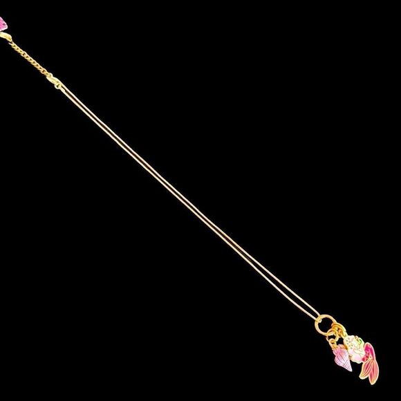 Betsey Johnson Pink Charm Necklace - Mermaid, Shell, Starfish - Summer Vacation - Picture 4 of 7